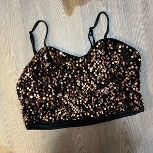 Taylor Swift Eras Tour Costume Sequin bronze crop top